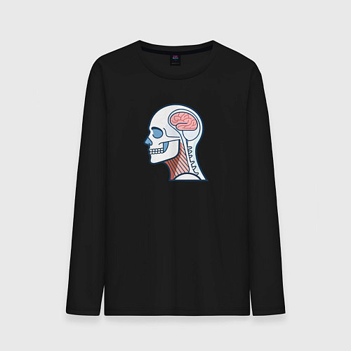 Мужской лонгслив Внутри головы человека / Черный – фото 1