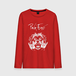Лонгслив хлопковый мужской Pink Floyd rock dog, цвет: красный