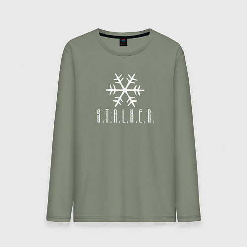 Мужской лонгслив Сталкер - снежинка / Авокадо – фото 1