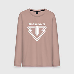 Лонгслив хлопковый мужской Big bang logo, цвет: пыльно-розовый