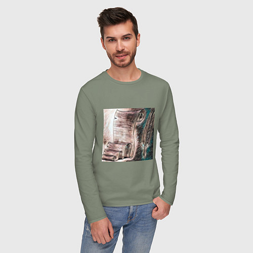 Мужской лонгслив Поэзия / Авокадо – фото 3