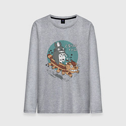 Лонгслив хлопковый мужской Мой сосед Тоторо атобус, цвет: меланж