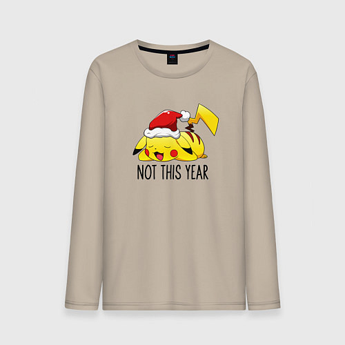 Мужской лонгслив Pikachu not this year / Миндальный – фото 1