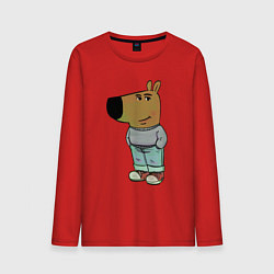 Лонгслив хлопковый мужской Чиловый парень, цвет: красный