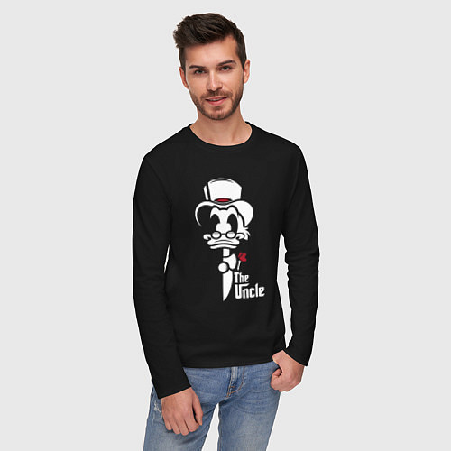 Мужской лонгслив Дональд Дак дядя / Черный – фото 3