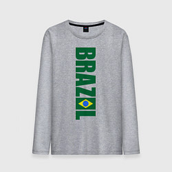 Лонгслив хлопковый мужской Brazil Football, цвет: меланж