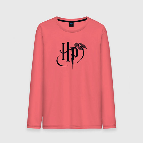 Мужской лонгслив Harry Potter logo / Коралловый – фото 1