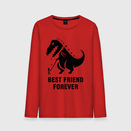 Мужской лонгслив Godzilla best friend / Красный – фото 1