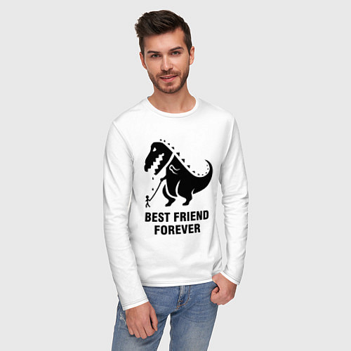 Мужской лонгслив Godzilla best friend / Белый – фото 3