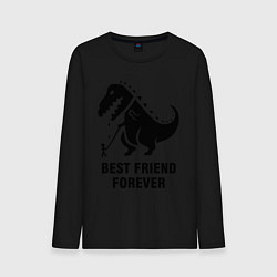 Лонгслив хлопковый мужской Godzilla best friend, цвет: черный