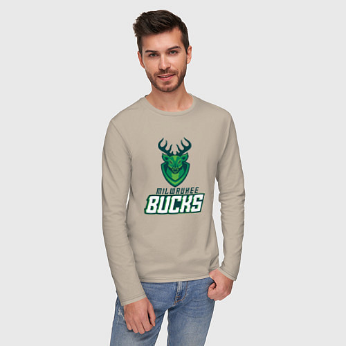 Мужской лонгслив Milwaukee Bucks NBA / Миндальный – фото 3