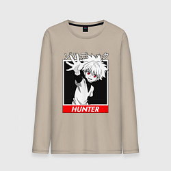 Лонгслив хлопковый мужской Хантер Килуа Золдик, цвет: миндальный