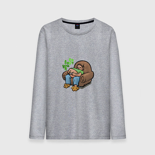 Мужской лонгслив Слишком быстрый для тебя / Меланж – фото 1