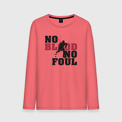 Лонгслив хлопковый мужской Хоккей - нет крови нет фола, цвет: коралловый
