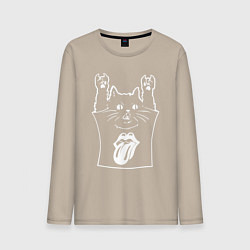Лонгслив хлопковый мужской Rolling Stones - cat rock, цвет: миндальный