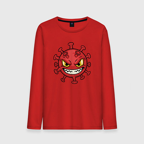 Мужской лонгслив Коварный вирус / Красный – фото 1