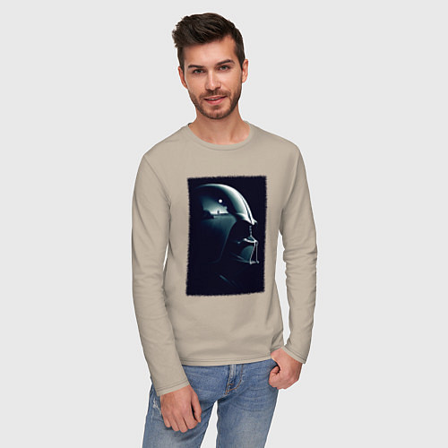 Мужской лонгслив Мысли вейдера / Миндальный – фото 3