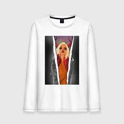 Лонгслив хлопковый мужской Horns, цвет: белый