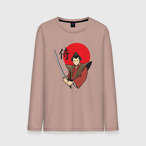 Мужской лонгслив Гордый самурай / Пыльно-розовый – фото 1