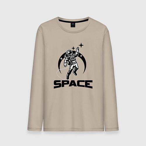 Мужской лонгслив Space mood / Миндальный – фото 1