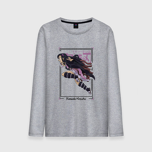 Мужской лонгслив Клинок рассекающий демонов: Незуко Камадо / Меланж – фото 1