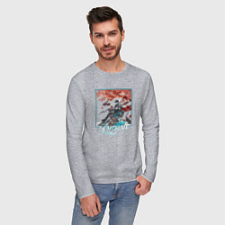 Лонгслив хлопковый мужской Дань Хэн, цвет: меланж — фото 2