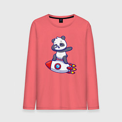 Лонгслив хлопковый мужской Rocket panda, цвет: коралловый