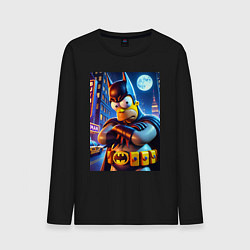 Лонгслив хлопковый мужской Batsimpson - ai art collaboration, цвет: черный