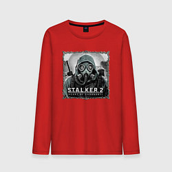 Лонгслив хлопковый мужской Stalker 2 heart of Chornobyl radiation 2, цвет: красный