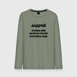Лонгслив хлопковый мужской Андрей оригинальная версия, цвет: авокадо