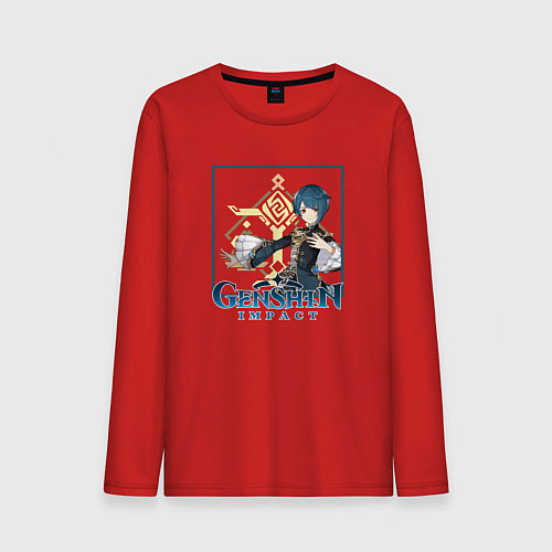 Мужской лонгслив Син Цю / Красный – фото 1