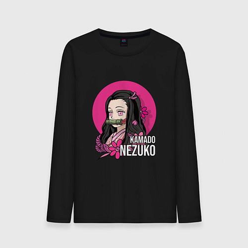 Мужской лонгслив Клинок рассекающий демонов Камадо Незуко / Черный – фото 1