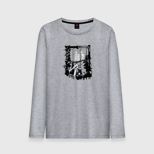 Мужской лонгслив Велосипед как стиль жизни / Меланж – фото 1