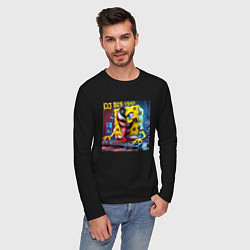 Лонгслив хлопковый мужской DJ Bob-Venom - ai art fantasy, цвет: черный — фото 2