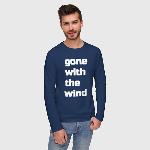 Мужской лонгслив Gone with the wind / Тёмно-синий – фото 3