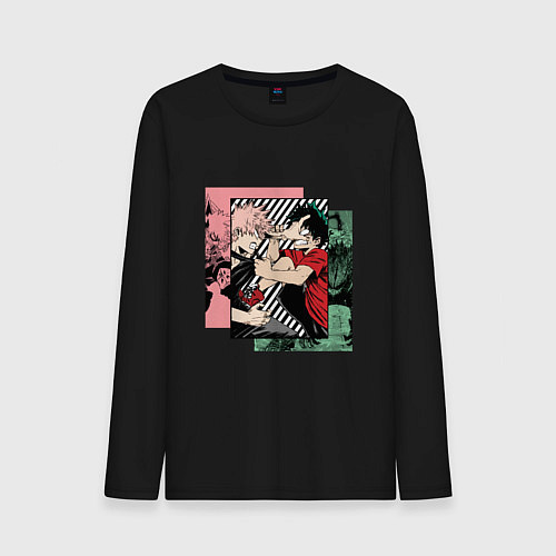 Мужской лонгслив Моя геройская академия Бакуго и Деку / Черный – фото 1