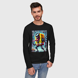 Лонгслив хлопковый мужской Bob-Venom - cyberpunk, цвет: черный — фото 2
