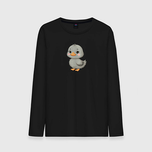 Мужской лонгслив Серая уточка / Черный – фото 1