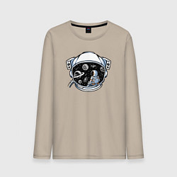 Лонгслив хлопковый мужской В космическом пространстве, цвет: миндальный