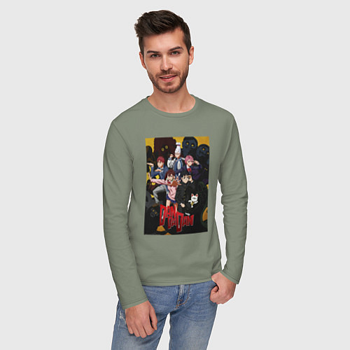 Мужской лонгслив Дандадан: Все герои / Авокадо – фото 3