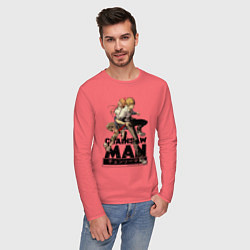 Лонгслив хлопковый мужской Denji and Power, цвет: коралловый — фото 2