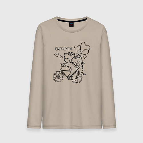 Мужской лонгслив Будь моим Валентином / Миндальный – фото 1