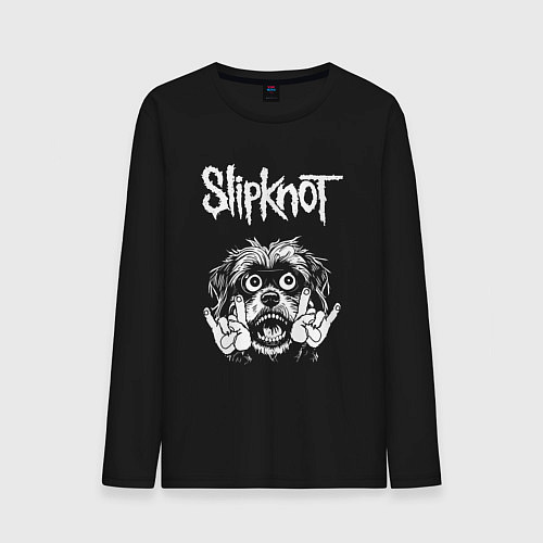 Мужской лонгслив Slipknot rock dog / Черный – фото 1