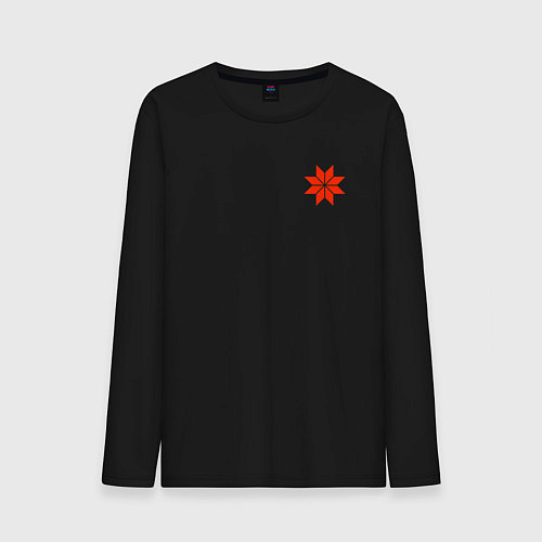 Мужской лонгслив Символ оберег алатырь / Черный – фото 1