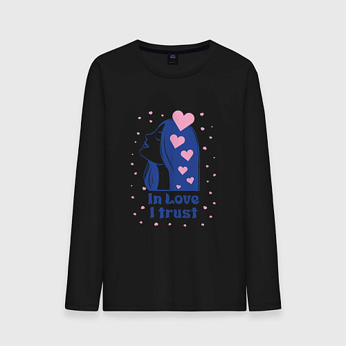 Мужской лонгслив Верю в любовь / Черный – фото 1