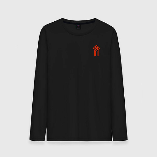 Мужской лонгслив Символ оберег чур богов / Черный – фото 1