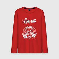 Лонгслив хлопковый мужской Blink 182 rock dog, цвет: красный