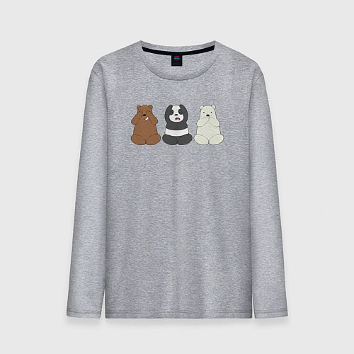 Мужской лонгслив Три мишки / Меланж – фото 1