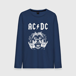 Мужской лонгслив AC DC rock dog