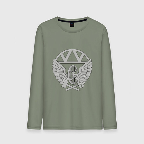 Мужской лонгслив Железнодорожные войска: эмблема / Авокадо – фото 1